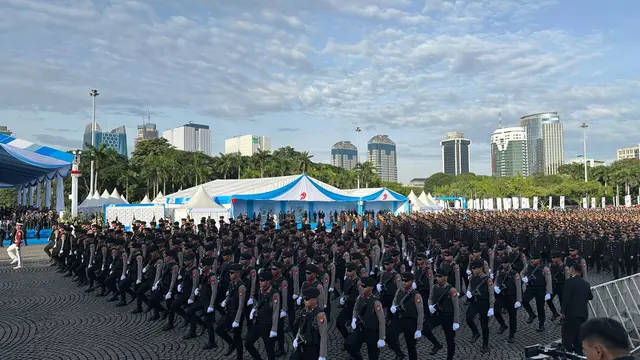 Prabowo Subianto Berpidato, HUT Bhayangkara ke-79 di Monas