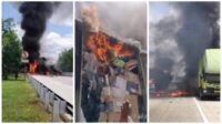 Truk Ekspedisi Terbakar: Misteri Api dari Paket di Tol Lampung